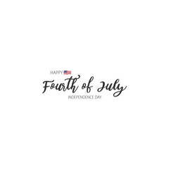 Handwritten Fourth of July Text Design in Minimal Style