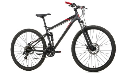 Fototapeta premium black mountain bike isolated on white background