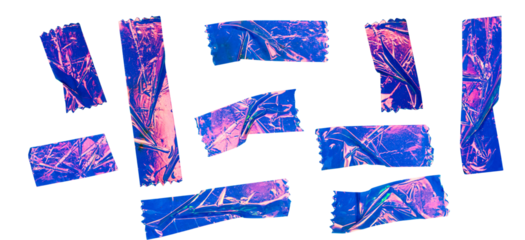 Blue Pink Foil Tape Strips Set Illustration for Decorative Crafts and Scrapbooking Design