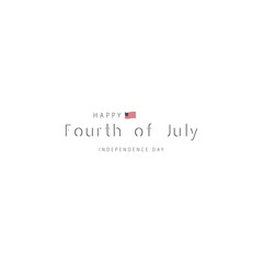 Classic Typography Fourth of July with Star and Stripe Accent