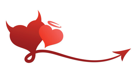 The symbol of the stylized hearts with horns and tail.
