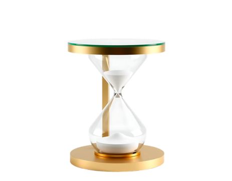 Elegant Gold Hourglass on Transparent Background