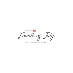 Stylized Handwriting Fourth of July Text for Print or Digital Use