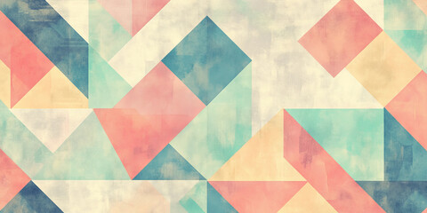 Fototapeta premium pattern of geometric shapes pastel colors creates visually appealing design that evokes sense of calm and creativity. soft hues blend harmoniously, making it suitable for various artistic