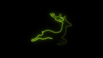 Reindeer glowing light on black background. - Powered by Adobe