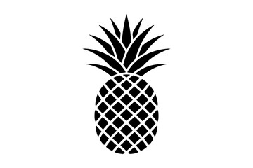 Black silhouette of a pineapple with detailed pattern
