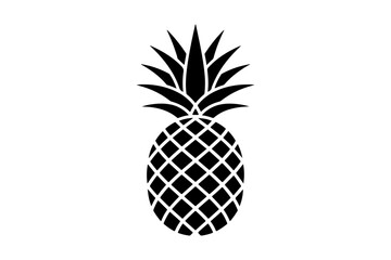 Obraz premium Black silhouette of a pineapple with detailed pattern