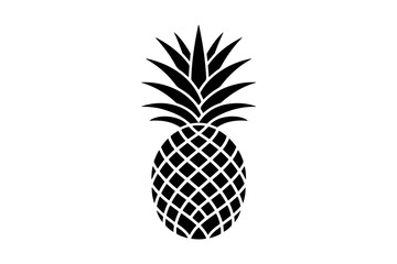 Black silhouette of a pineapple with detailed pattern