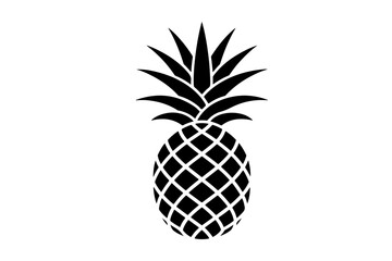 Black silhouette of a pineapple with detailed pattern