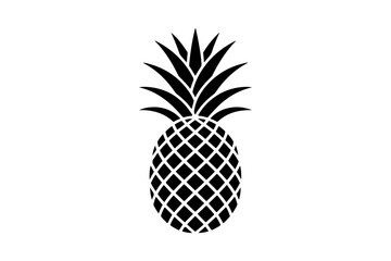 Obraz premium Black silhouette of a pineapple with detailed pattern