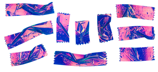 Pink Purple Foil Tape Strips Set Illustration for Scrapbooking and Decorative Design