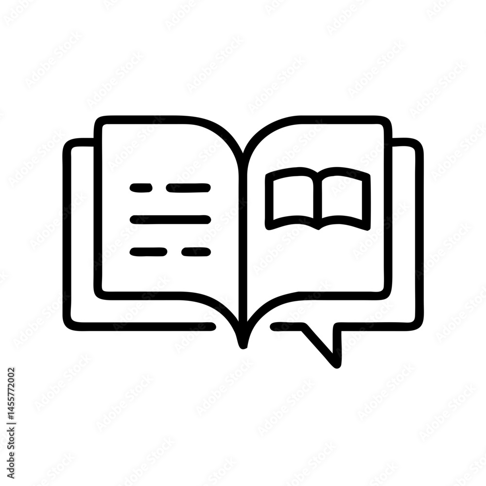 Poster book with text bubbles on transparent background for web and graphic design