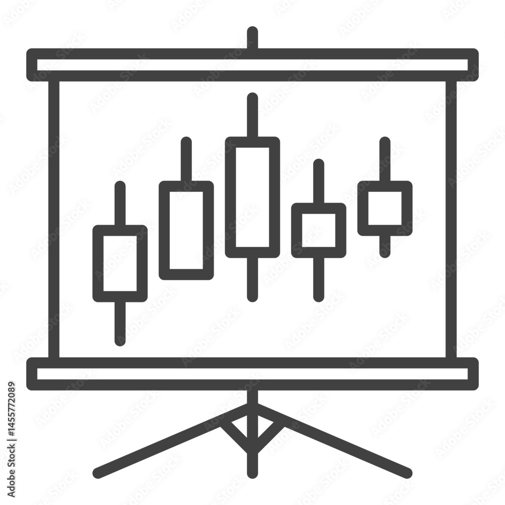 Aufkleber candlestick pattern presentation vector icon or sign in thin line style