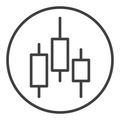 Obraz premium Circle with candlestick pattern vector selling financial derivatives thin line icon or design element