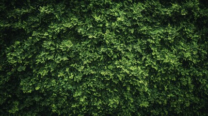 Fototapeta premium Dense lush green foliage cove a vibrant forest canopy with detailed leaves and natural sunlight filte through in a serene outdoor woodland scene