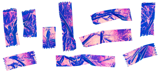 Pink Purple Foil Tape Strips Set Illustration for Scrapbooking and Decorative Design