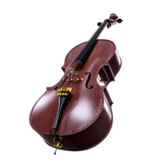 Beautiful cello floating in mid-air capturing the essence of classical music and fine craftsmanship isolated.