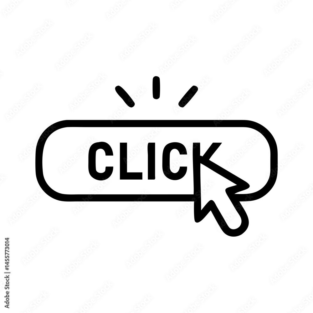 Poster buy label with click on transparent background for web and graphic design