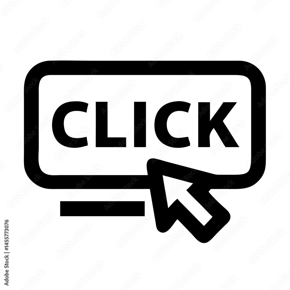 Poster buy label with click silhouette on transparent background for web and graphic design