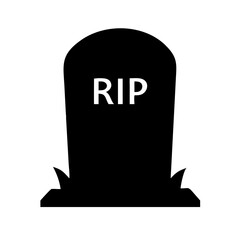 classic rip tombstone silhouette on transparent background for web and graphic design