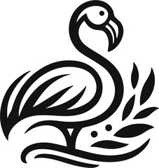 Obraz premium Flamingo Silhouette Art for Creative Projects – Ideal for Marketing