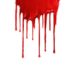 Red Dripping Paint: A Striking Visual Abstract , isolated on white background