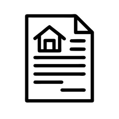 document with house icon on transparent background for web and graphic design