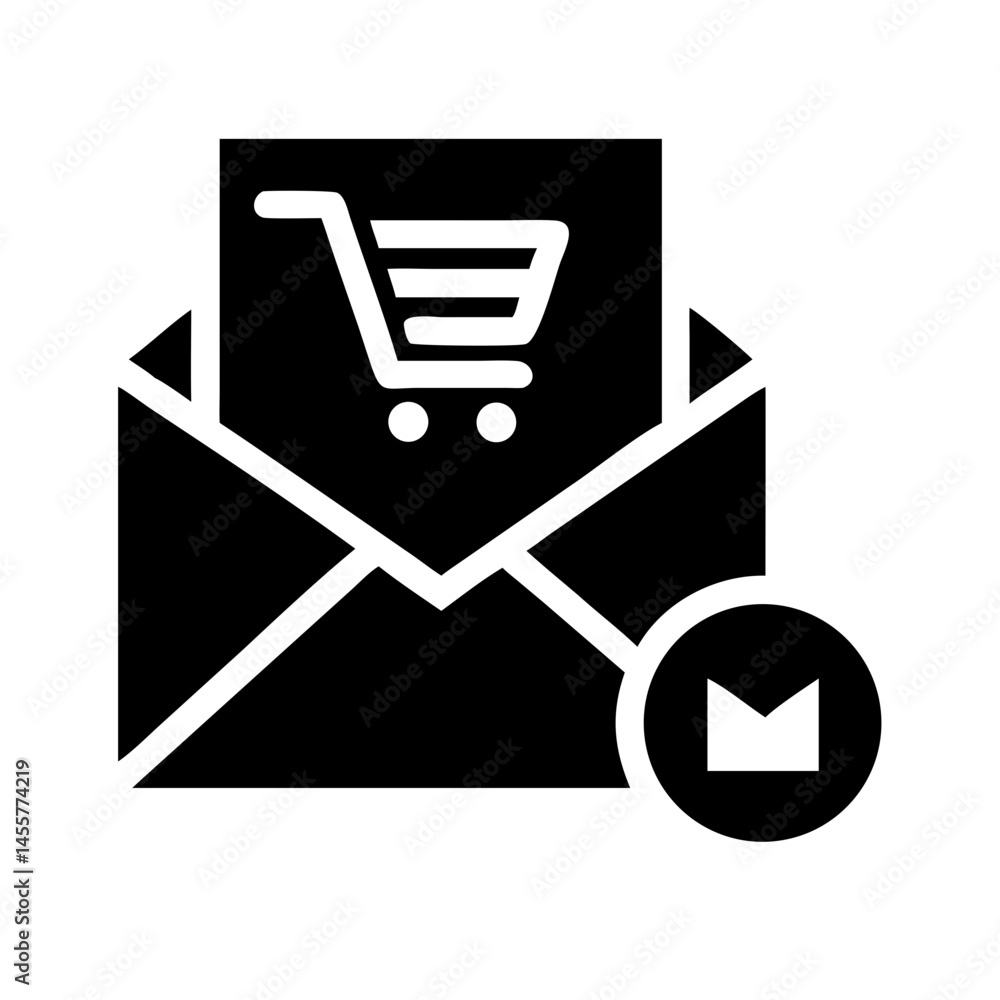 Poster email purchase confirmation silhouette on transparent background for web and graphic design