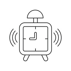 Alarm Clock  line icon with white background vector stock illustration
