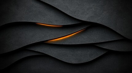 A dramatic black and orange abstract design.