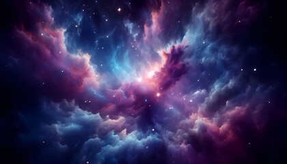 Surreal cosmic nebula abstract space background. Generative AI