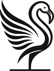 Obraz premium Black and White Flamingo Logo Design – Elegant and Simple