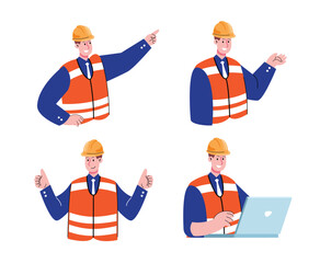 construction worker with helmet vector illustration