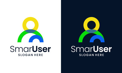 Smart user logo design. Abstract people Vector design with colorful style modern graphic icon