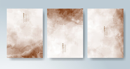 Set of cards with bright colorful vector watercolor background. Design for your date, postcard, banner.