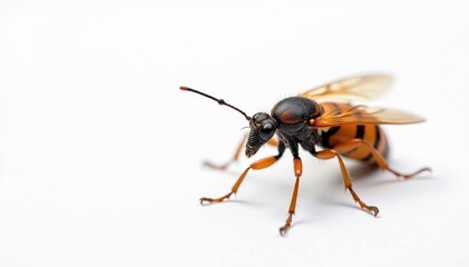 Close-up of a single insect on pure white background, isolated, body, photography