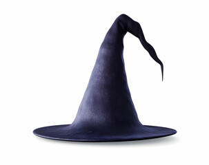 Isolated Pointed Hat with Curved Tip for Costume Accessory