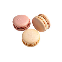 Obraz premium Delicious french macarons dessert bakery sweet treats confectionery food photography on transparent background