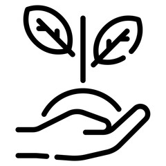Obraz premium Hand Holding Leaves Icon