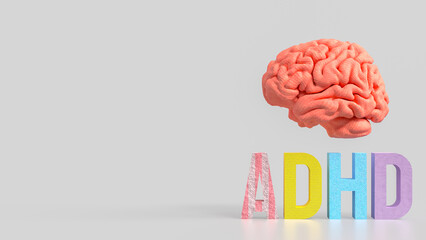 The ADHD multi color for medical and education concept 3d Rendering.