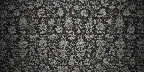 Fototapeta premium Intricate gothic floral damask pattern in monochrome, seamless repeat , wallpaper, ornate, seamless