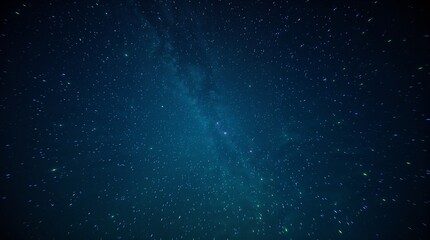 Night Sky Full of Stars and Milky Way Over Dark Blue Background  