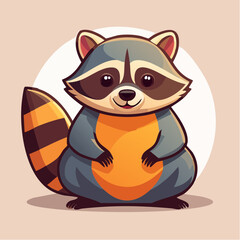 Obraz premium flat design raccoon
