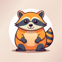 flat design raccoon