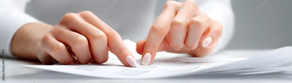 Poster the hands of a financial advisor pointing out key figures on a financial spreadsheet, with clear cop