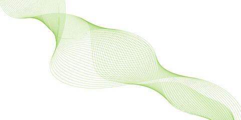 Abstract background with green wavy lines, flowing lines with gradient texture, the green lines are very thin, Abstract 3d background of soft Waves in light green Colors, green wave line.