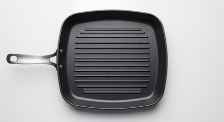 Square grill pan isolated on white background cooking utensil