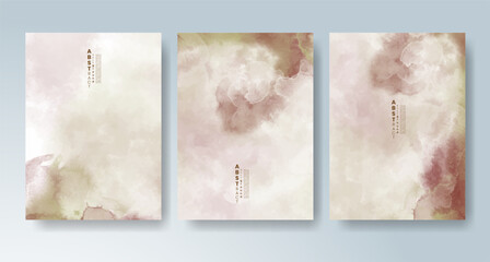 Set of cards with bright colorful vector watercolor background. Design for your date, postcard, banner.