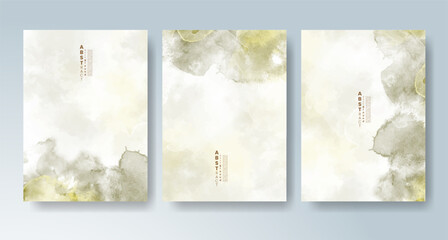 Set of cards with bright colorful vector watercolor background. Design for your date, postcard, banner.