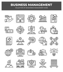 Collection of Business Management Icons: Strategy. Planning. Marketing. and Finance